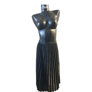 Elegant Black Pleated A-Line Skirt